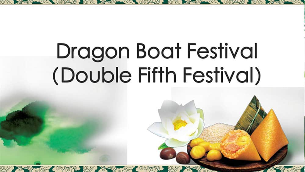 Colorful dragon boat festival food decorations for Double Fifth Festival celebration.