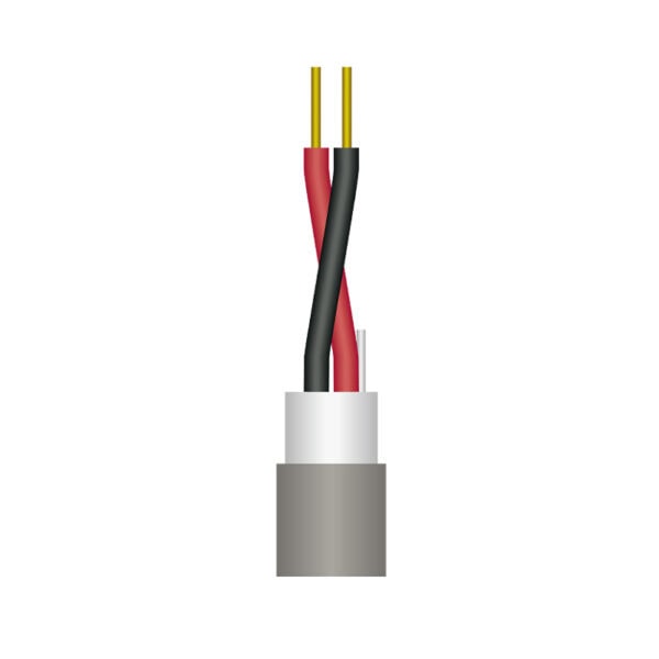 Twisted electrical wires with insulation and connector for conduction.