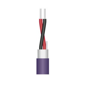 Stranded electrical wire with red and black insulation, copper conductors, and protective outer jacket.