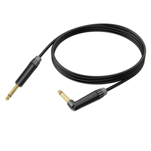 High-quality 1/4 inch guitar instrument cable for professional audio use.