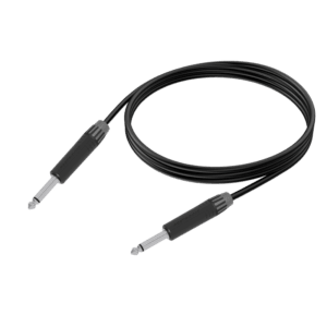 Guitar instrument cable with 1/4 inch connectors for musical instruments and amplifiers.