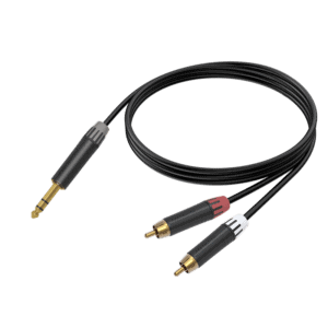 High-quality RCA stereo audio cable for connecting audio devices and home theater systems.