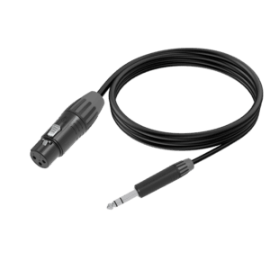 XLR to 1/4 inch audio cable for professional sound and recording setups.