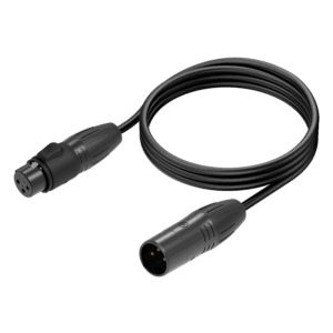 XLR audio cable for professional sound systems and recording studios.