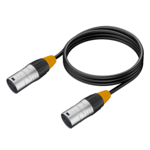 Audio cable with XLR connectors for high-fidelity sound transmission.