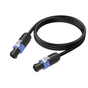 Audio cable with XLR connectors for professional sound equipment.